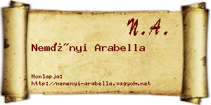 Neményi Arabella névjegykártya
